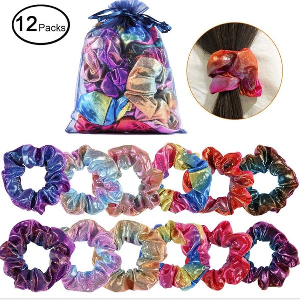 

33 colors ponytail holder hair scrunchy elastic laser hair bands hairbands ties ropes for women girls trendy accessories3327569