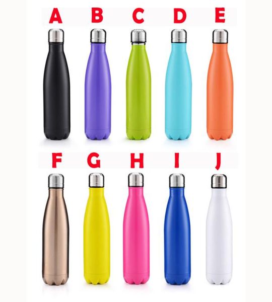 

22 colors cola shaped bottle insulated double wall vacuum highluminance water bottle creative thermos bottle coke cups 17 oz8371656