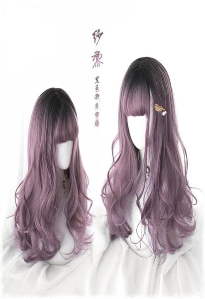 

harajuku womens gothic sweet lolita long curly synthetic hair dyed cosplay wig wig cap4302077, Black