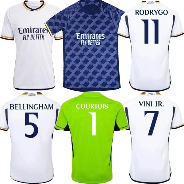

23/24 bellingham vini jr soccer jerseys mbappe tchouameni 2024 real madrids camavinga rodrygo football shirt, Black;yellow