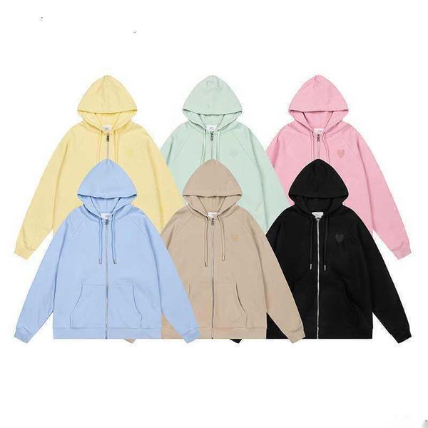 

hoodie amis designers men women autumn letter embroidery fashion loose lovers paris pure cotton clothing new round neck huu8, Black