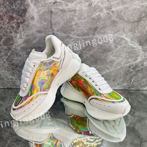 

2023 luxury ladies graffiti white shoes mens leather casual shoe platforms print fashion personality couple sneakers women xinshidai230403, Black