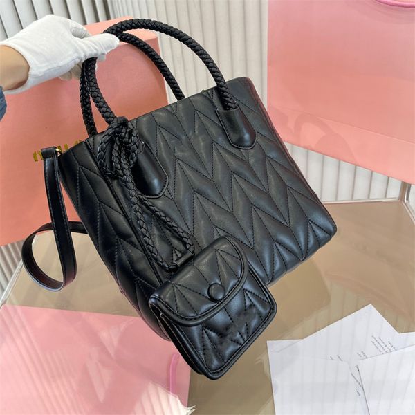 

luxury designer tote bag leather totes with mini purse large shopping bags shoulder bags fashion design wrinkle and embossing design handbag