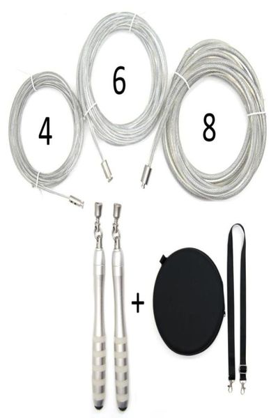 

jump ropes crossrope rope similar function fast lock system skipping 3x 4mm 6mm 8mm tpu steel cord set with eva case2489294