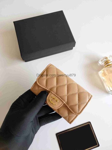 

genuine leather designers bag purses card holder passport wallets cardholder purse clutch key double cc luxury men with box id qwertyui879, Brown;gray