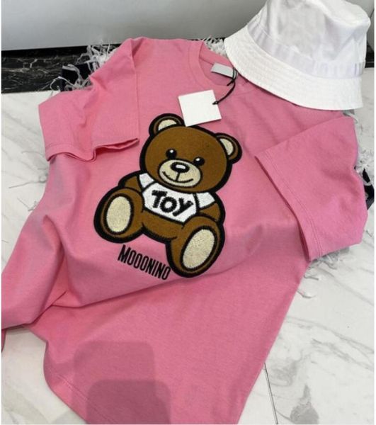 

2022 new kids child clothe tshirts childrens t shirt tees boys girls cartoon bear embroidered letter cotton short sleeve pul1429829, Blue