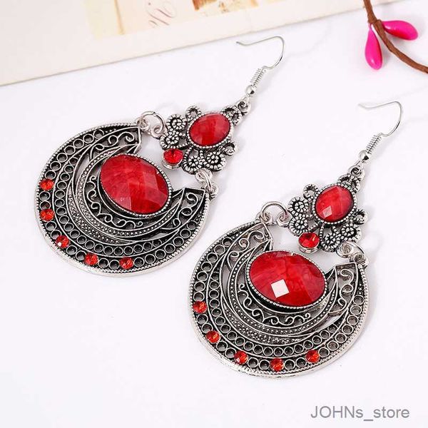 

stud vintage long women drop earrings ethnic geometric hollow colorful earrings jewelry trend femme accessories r230630, Golden;silver