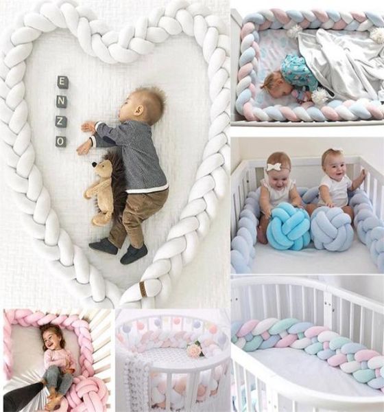 

baby bed bumper 4 braids baby bed decor pure weaving plush knot crib bumper protector infant room decor8243689