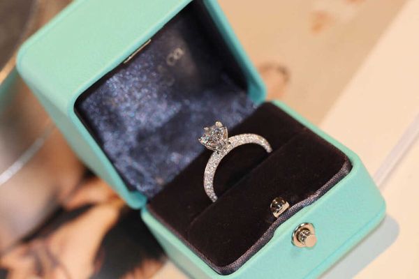 

original designer tiffay fireworks cut diamond ring full cnc hand set wedding banquet versatile style sterling silver