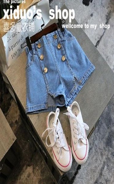 

korean ins kids girls denim shorts spring summer princess pants9265056, Black