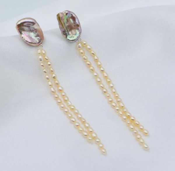

dangle chandelier tassel super long earrings natural baroque pearls ladies 925 sterling silver vintage jewelry9212651
