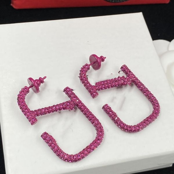 

2023 earrings designer for women stud luxury gold heart shape pearl crystal gold double v letter 925s silver jewelry classic love you-11, Golden;silver