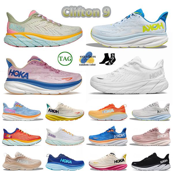 

2023 new hoka designer one clifton 9 running shoes cyclamen sweet lilac men women hokas bondi 8 black white mesh runners trainers sneakers 3