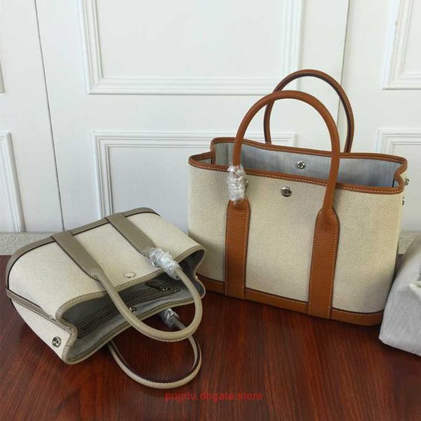 

original h home tote bags wholesale autumn and winter new canvas with genuine leather shopping bag litchi pattern tote mother garden cabba h