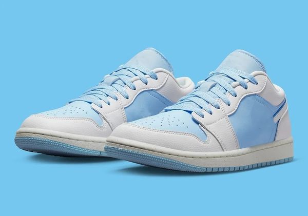 

original jumpman 1s low men women shoes ice blue white designer basketball shoes outdoor sneakers size available fast delivery with box