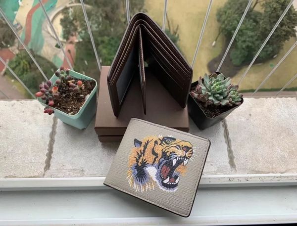 

fashion men animal short wallet leather black snake tiger bee man wallets women purse card holders woman purses with box jn8899, Red;black