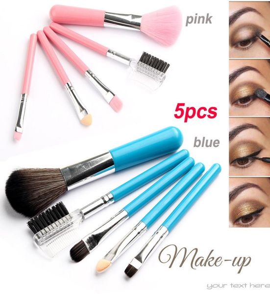 

brand small mini 5pcs makeup brushes sets gift cosmetics tools eyeshadow foundation cosmetic makeup brush blush brushes kit pink b8811870