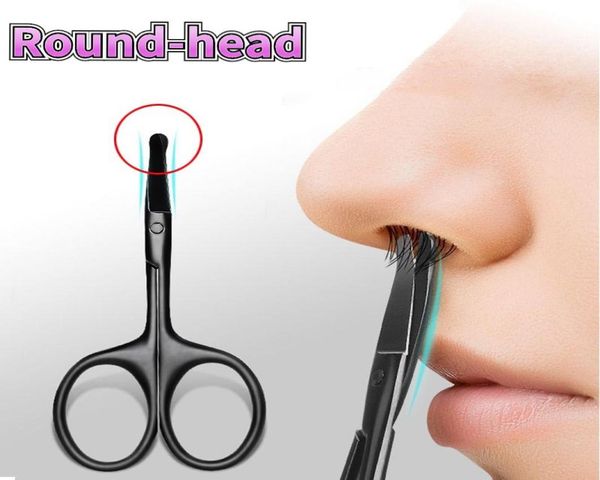 

stainless steel black round head safe nose hair scissors do not hurt nose3140039
