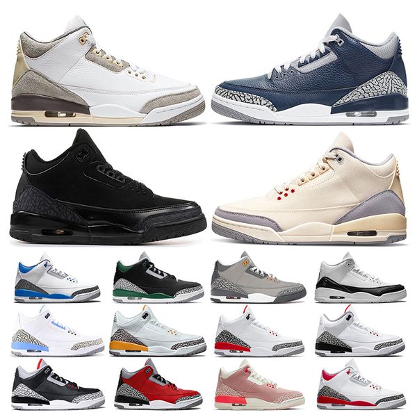 

outdoor mens womens 3s bastetball shoes white cement cardinal red muslin cool grey 3 sposrts sneakers trainers