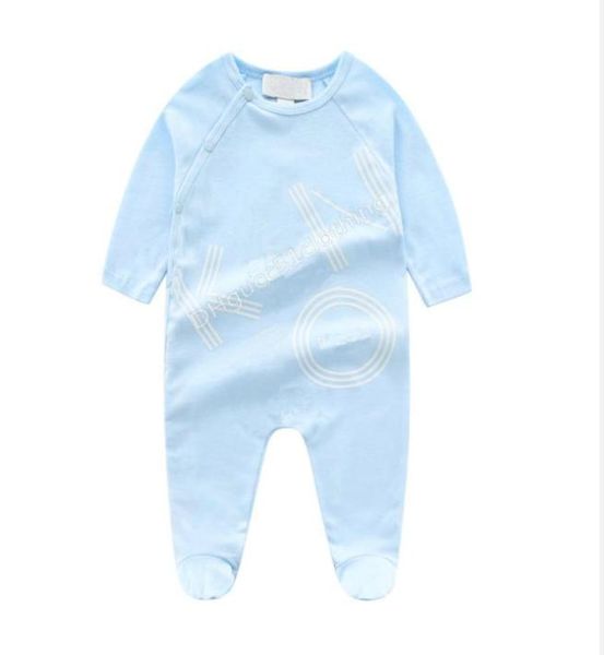 

newborn baby rompers footies girls and boy long sleeve spring 100 cotton clothes brand letter romper children ourfit8571481, Blue