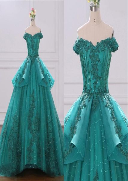 

classy teal off shoulder 2022 quinceanera prom dresses real po beaded sequins tulle ruffled sweet 15 vastidos de dress9574778, Blue;red