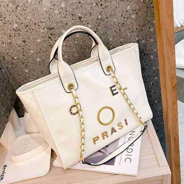 

fashion luxury women's hand bags beach bag brand ch metal badge classic totes handbags small mini pearl handbag female capacity large l