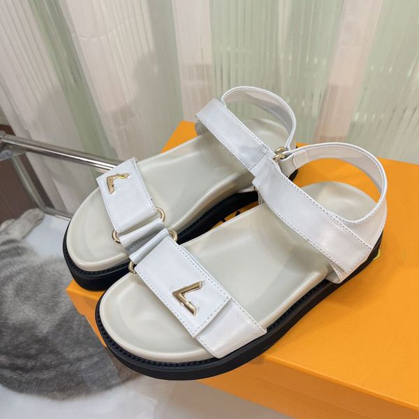 

fashion designer luis sandals leather platform slippers women vuttonity slide classic flip-flops summer dvccx, Black