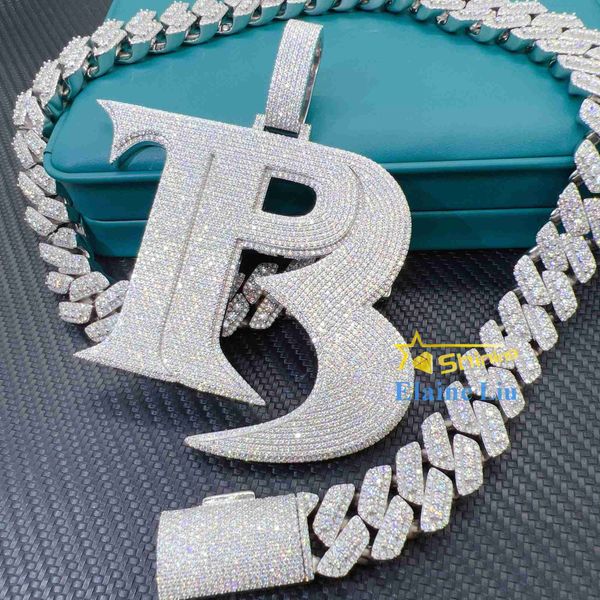 

pass diamond tester 925 sterling silver vvs moissanite miami cuban link chain