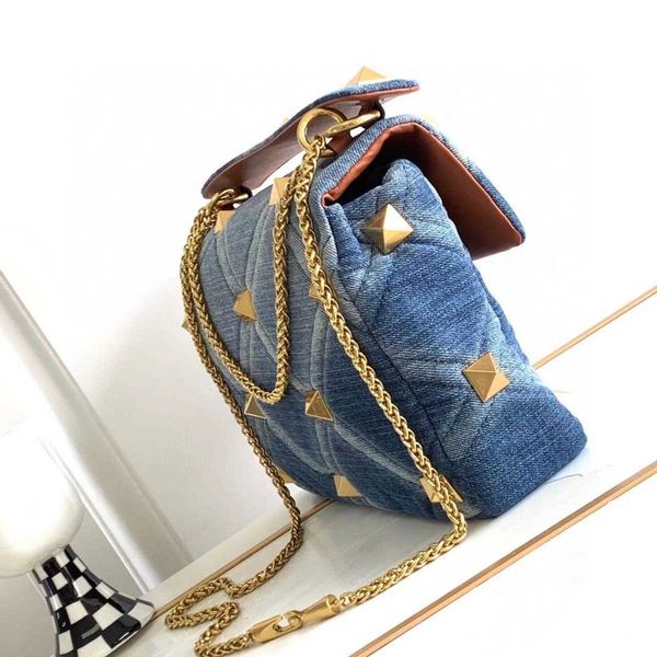 

valentiino riveted lady trendy street purse backpack bag fashion denim bags shoulder designer with 2023 spinning button handheld crossbody d