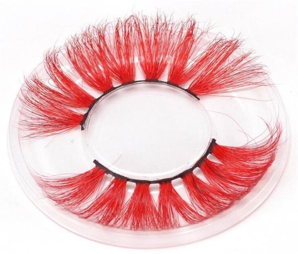 

17styles 25mm colored 5d mink false eyelashes thick eyelashes luxury colorful natural cosplay imitated mink thin eyelashes9558832