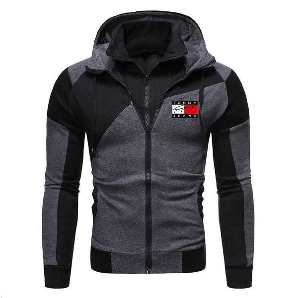 

2023 spring and autumn new fashion sports sweater men's loose version zipper, Black