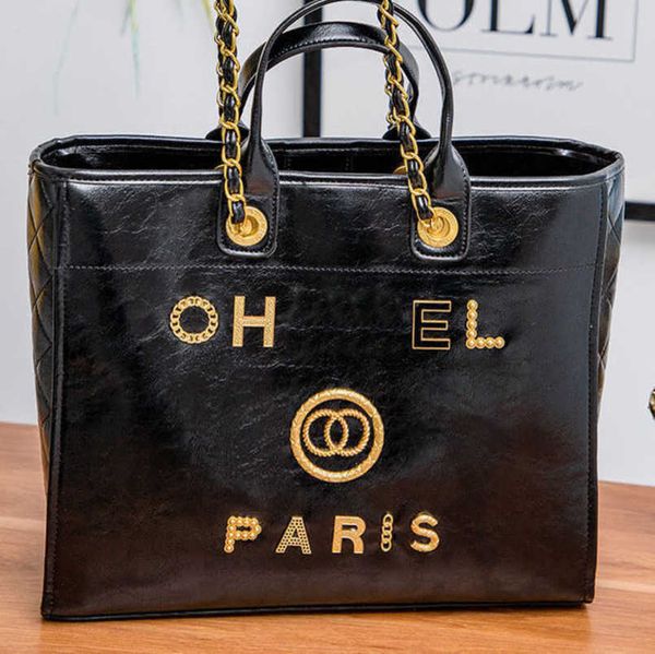 

fashion luxury women's hand bags beach bag brand ch metal badge classic totes handbags small mini pearl handbag female capacity large l
