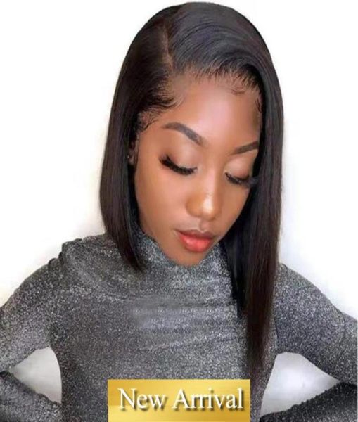 

short human hair wigs straight brazilian hair lace front wig pixie cut wig human hair pre plucked89098077509175, Black;brown