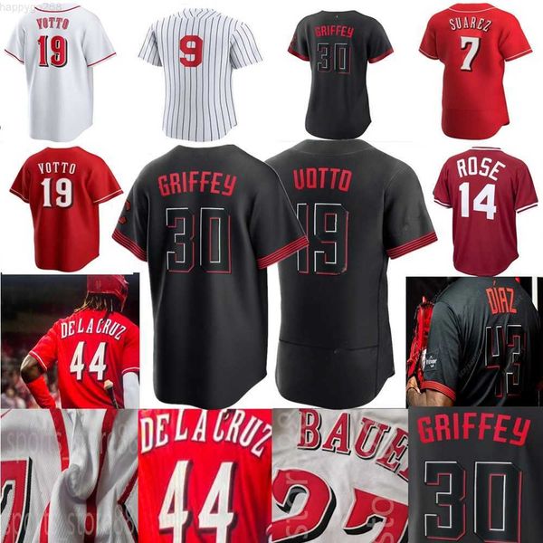 

2023 s-4xl custom de la cruz joey votto jonathan india baseball jerseys ken griffey hunter greene johnny bench tyler stephenson jake fraley, Gray