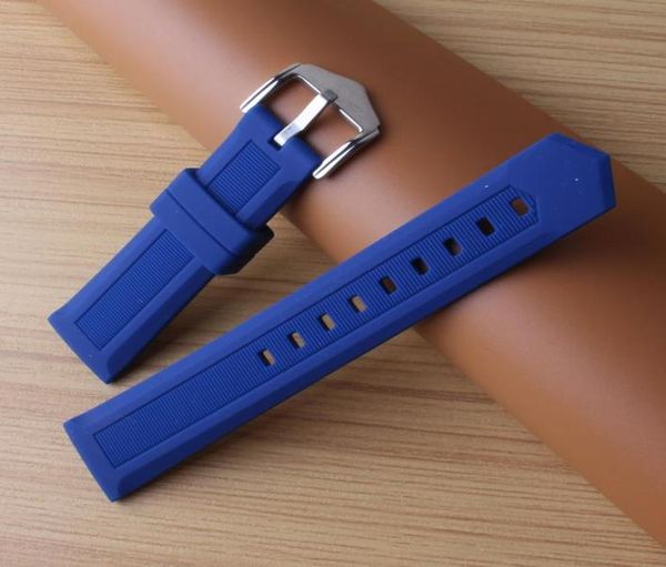 

blue watchbands 12mm 14mm 16mm 18mm 19mm 20mm 21mm 22mm 24mm 26mm 28mm silicone rubber watch straps steel pin buckle soft watch ba4065803, Black;brown