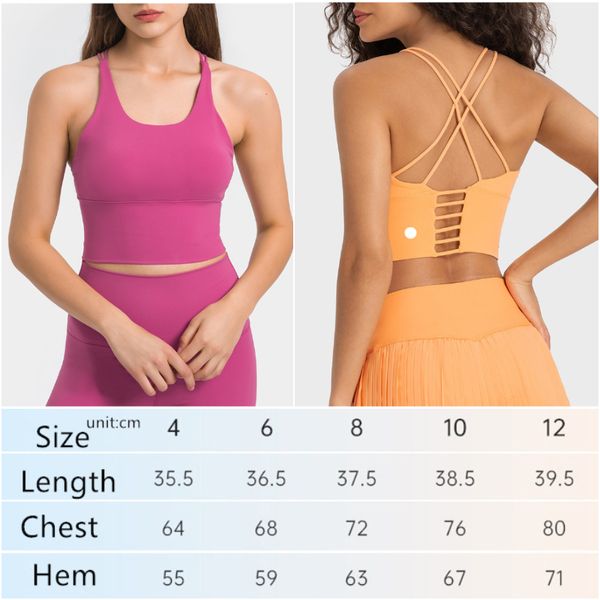 

ll-19095 women sport bra yoga outfits summer vest girls running trainer ladies casual tennis sportswear exercise elastic underwear fitness w