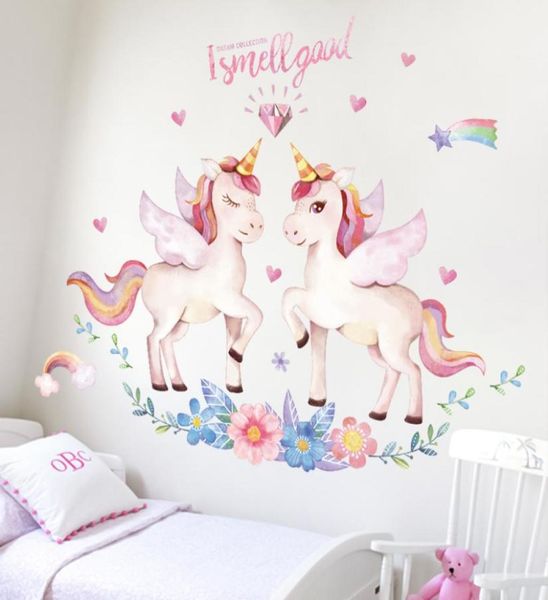 

1pc 90120cm children dream unicorn wall sticker kids living room bedroom warm cartoon home decor wall stickers decoration wallpap5539761