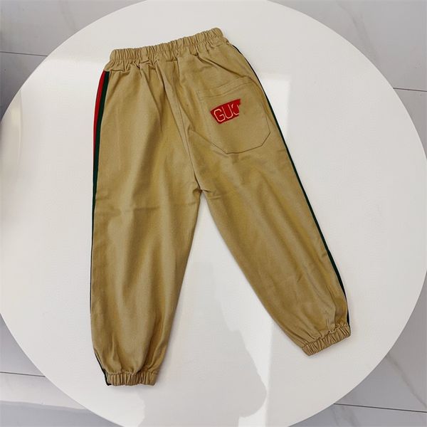 

fashion spring children's brand long sleeve t-shirt boys plaid trousers casual jeans shorts designer letters children's clothing s, White