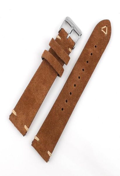 

watch bands soft leather suede strap 18mm 19mm 20mm 22mm watchband yellow brown quick release spring bar accessories belt8772410, Black;brown