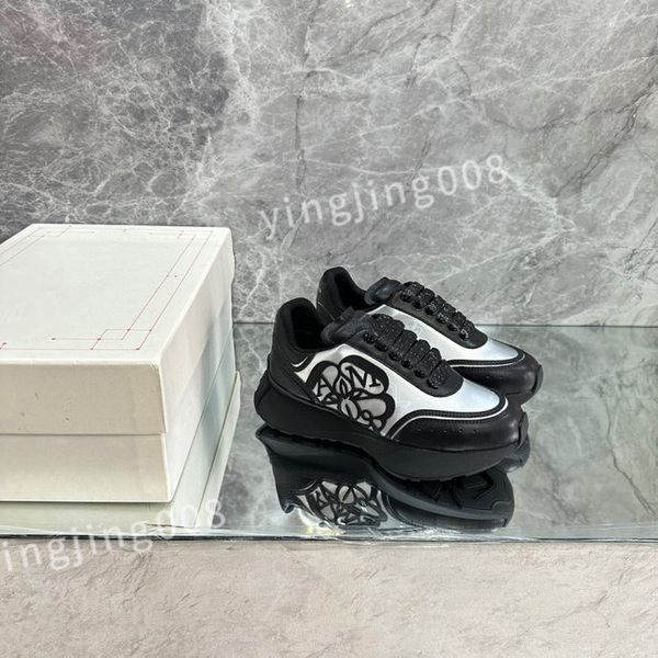 

luxurys ladies graffiti white shoes mens leather casual shoes platforms print fashion personality couple sneakers women xinshidai230403, Black