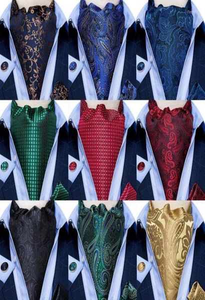 

bow ties men vintage blue red green paisley plaid wedding formal cravat ascot scrunch self british style gentleman silk necktie di5683123, Black;gray