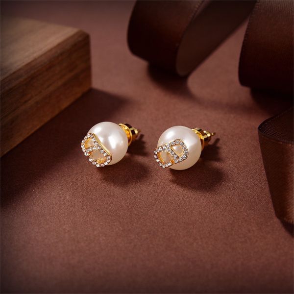 

designer earring charm v logo brand stud earing women fashion hoop jewelry luxury crystal pearl earring jeweler gifts vkfj2, Golden