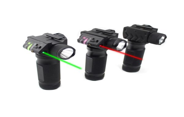 

tactical fore grip hard light led flashlight with red green laser suitable sight for airsoft hunting foregrip with flashlight4462227