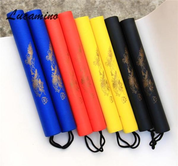 

4pcslot 4c martial arts foam nunchaku kids rope chains plastic sticks kung fu wushu nunchucks trainer for children beginners wh1582881