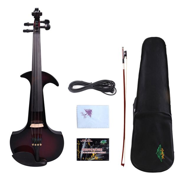 

new advanced electric violin 4/4 solid wood nice tone case bow #ev18