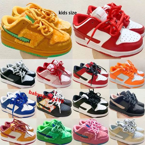 

2021 orange bears kids shoes low toddler tennis sneakers university red black toy civilist boys girls children running trainers