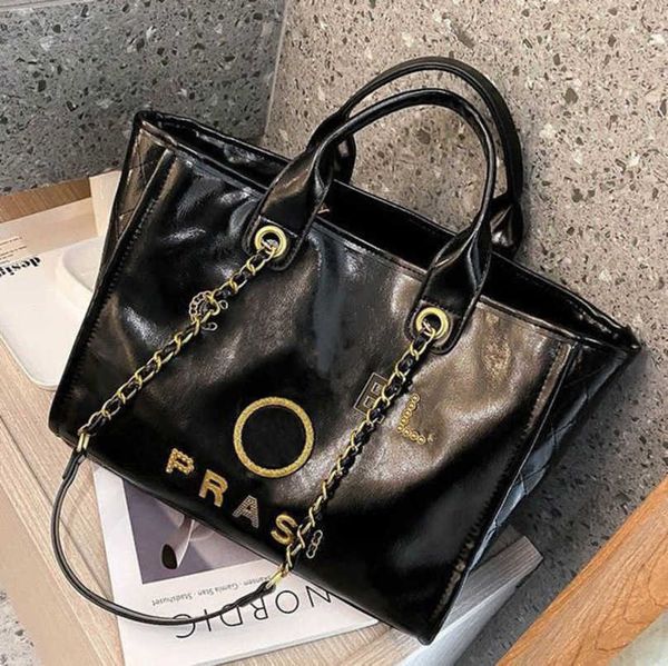 

luxury women's fashion hand bags beach bag brand ch metal badge classic totes handbags small mini pearl handbag female capacity large l