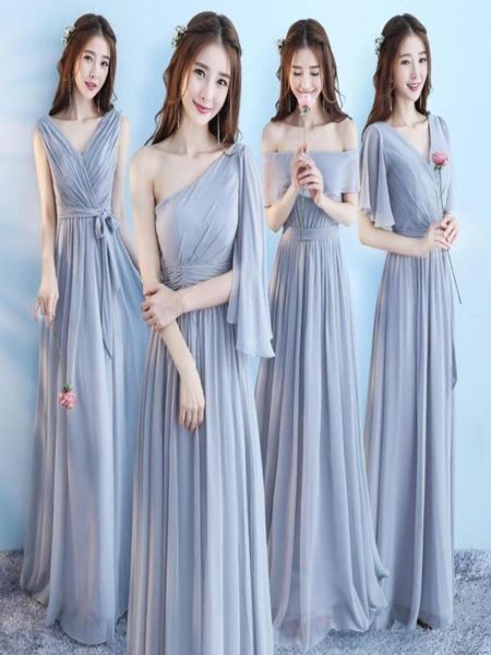 

2021 chiffon bridesmaid dresses star same style lace up pinkgray color 6 styles in weddingcelebration dresslong party skirt98731508585752, Red;white