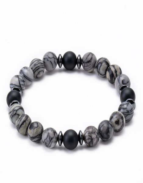 

fashion beaded strands lovers bracelet designer jewelry for women gift lava rock hematite tiger eye white turquoise frosted stone 8856876, Black