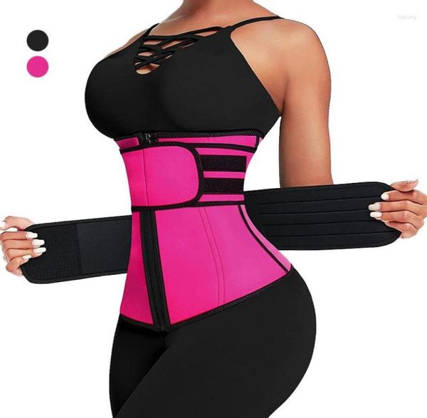 

waist support women trainer neoprene body shaper belt slimming sheath belly reducing tummy sweat shapewear workout corset4073229, Black;gray